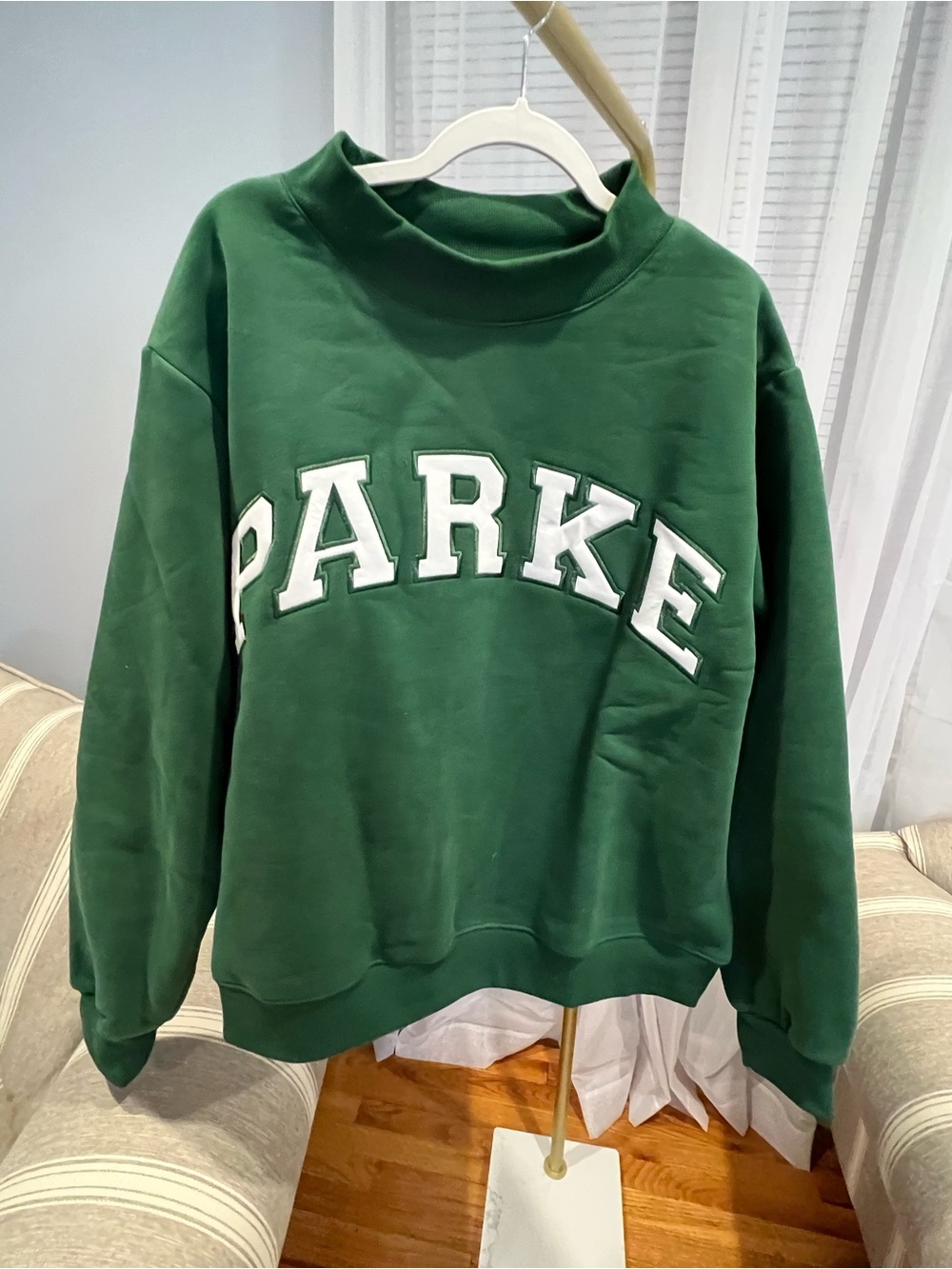 NWT PARKE VARSITY MOCK NECK FLEECE